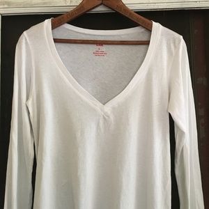 LNA White Long Sleeve Top